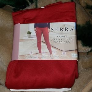 Serra Red Ladies Fleece Lined Leggings L 12/14